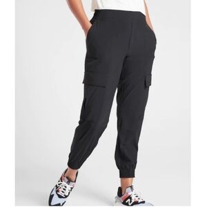 Athleta Black Cargo Track Joggers